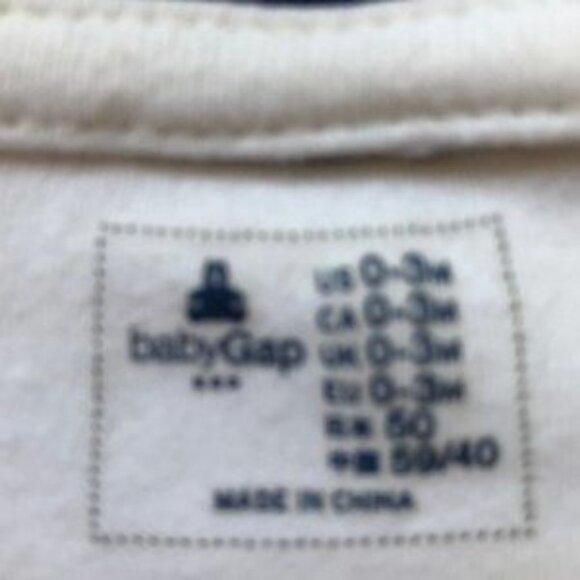 Baby Gap Blue and White Hoody With Bear Ears Size 0-3 Months - Picture 4 of 5